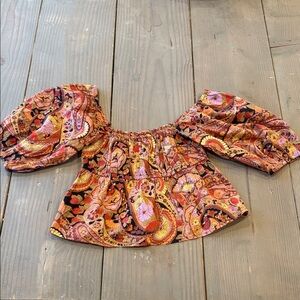 Colorful Paisley Off-Shoulder Top